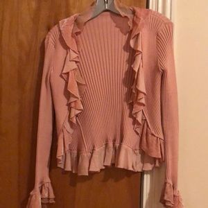 Peach ruffle sweater